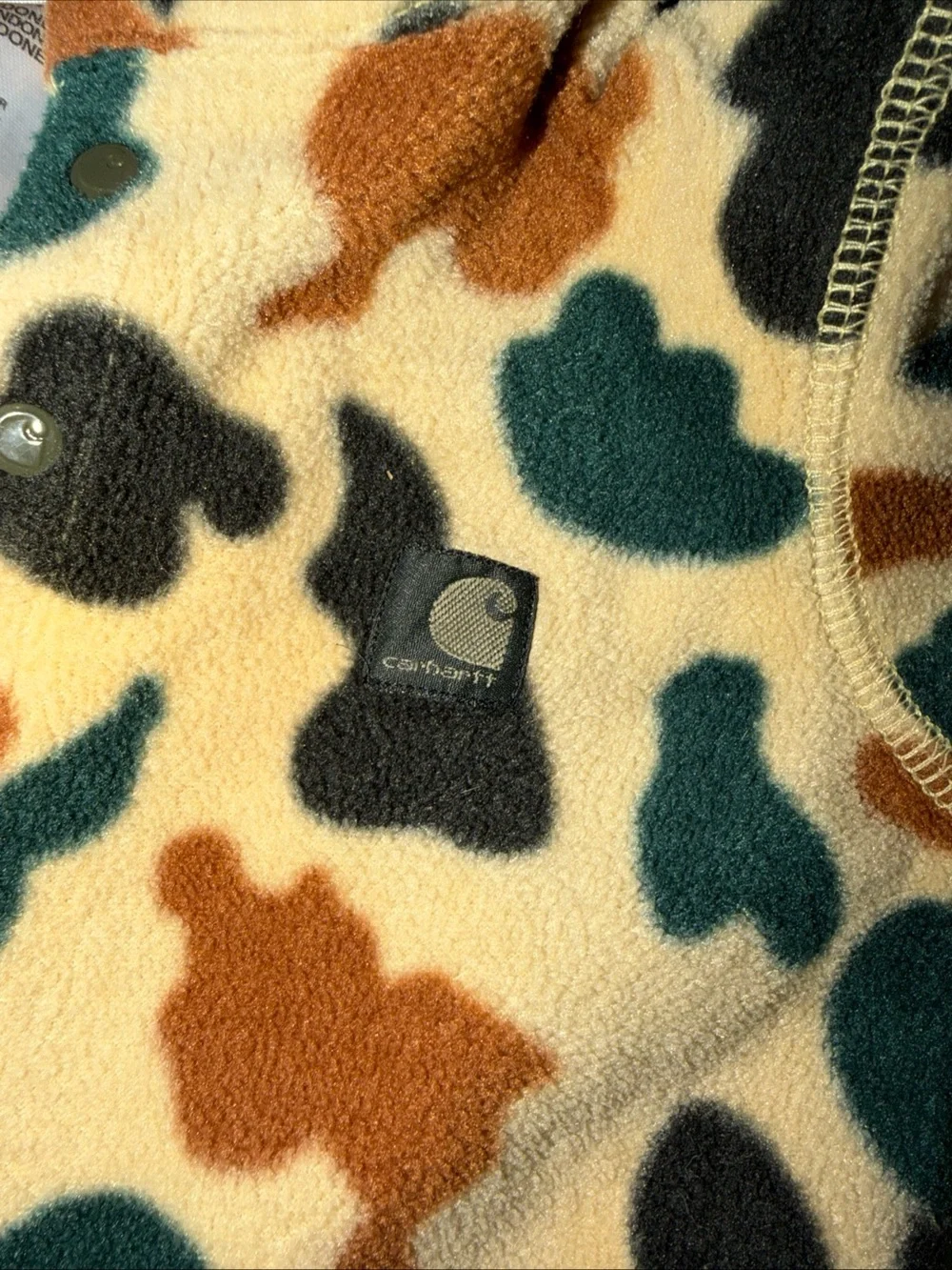 Carhartt Pullover Boys 18M Duck Camo Fleece 1/4 Zip Mock Neck Logo Sweatshirt